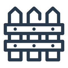 Wooden Fence Boundary Vector Icon Illustration