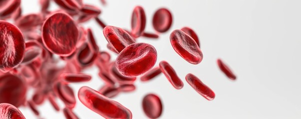 red blood cells isolated on white background. Blood concept for medicine