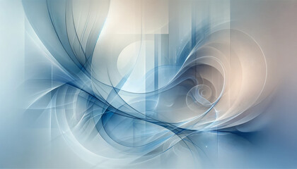 Abstract background or banner with delicate and fluid blue and gold color scheme 