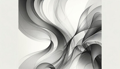 Abstract background or banner with delicate and fluid monochrome grey color scheme 