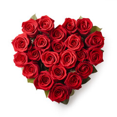 Heart of red roses. Bouquet of red roses in heart shape.