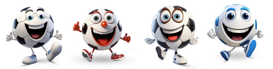 Fototapeta premium 3D football happy funny character