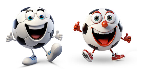 3D football happy funny character