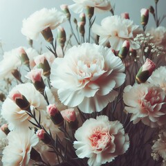 Beautiful white carnation flower background