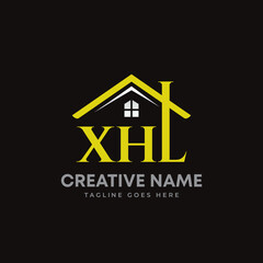 initial letter XHL combination mark Real estate or roofing company property creative logo. editable vector eps file ready to use.