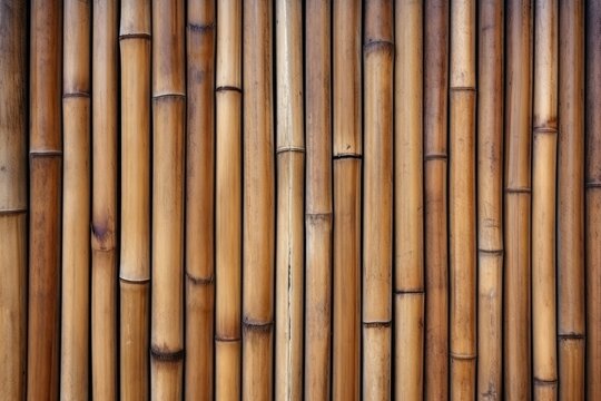 Brown bamboo plank fence texture as background