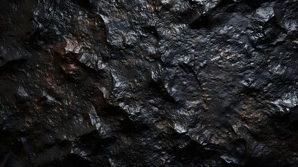 Close-Up View of Black Rock Texture