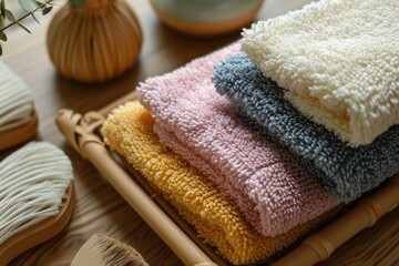 Obraz na płótnie Canvas Korean style bath towel for body exfoliation