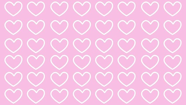 cute heart background video, love pattern motion animation