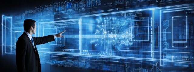 Data science and information technology, Businessman imagine concept