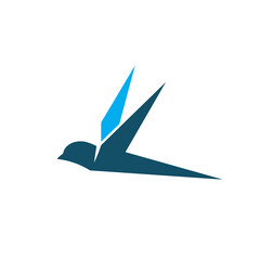 Flying bird logo bird and wing icon wildlife, expediton and transportation business symbol