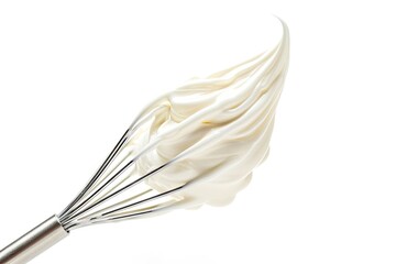 Whisk meringue cream white background - obrazy, fototapety, plakaty
