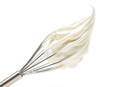 Whisk meringue cream white background