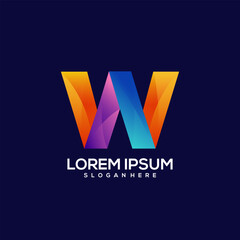 W Latter logo colorful gradient