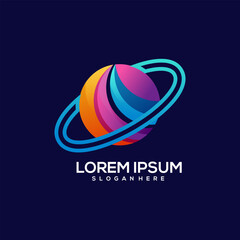 Saturn logo gradient colorful illustrator