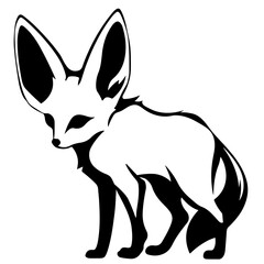 Fennec fox of Algeria silhouette
