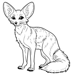 Fennec fox of Algeria outline