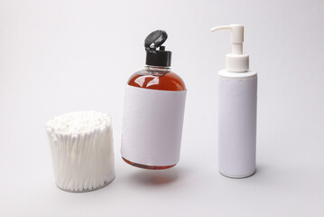 Personal hygiene products on a white background