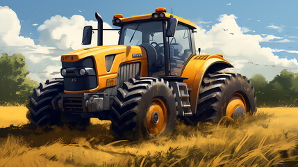 Obraz premium A modern tractor with futuristic design, generative ai