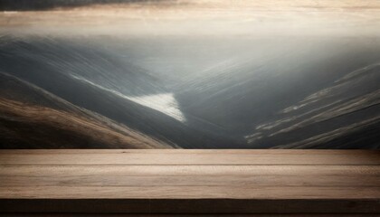 Dark Oak Mirage: Creating Atmosphere with an Empty Wood Table"