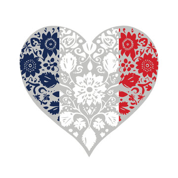Heart symbol design National flag style