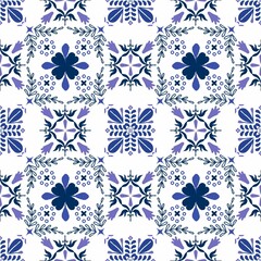 blue and white geometric ornament. seamless pattern for web, textile and wallpapers
