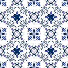 blue and white geometric ornament. seamless pattern for web, textile and wallpapers