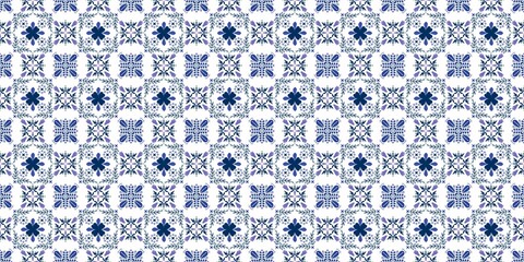 medium banner - blue color geometric abstract pattern with ethnic ornament for background. design illustration. blue and white geometric ornament. seamless pattern for web, textile and wallpapers