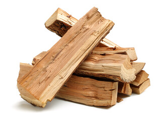 Pile of firewood isolated on a white background