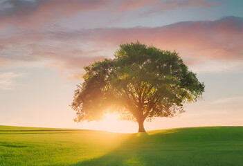 Fototapeta premium tree on the field
