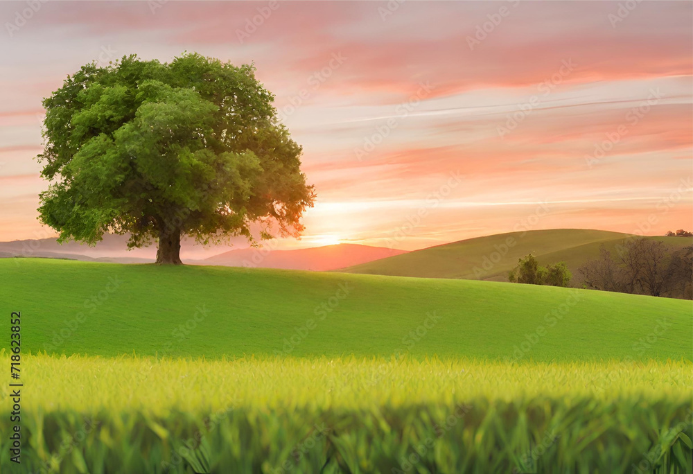 Poster tree on the field