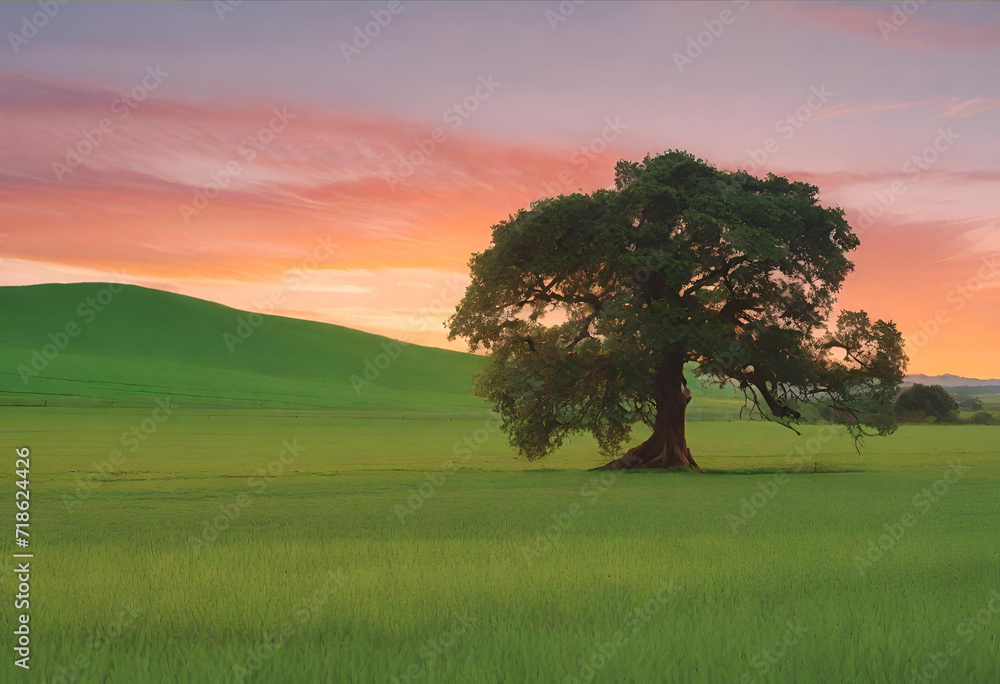Poster tree on the field