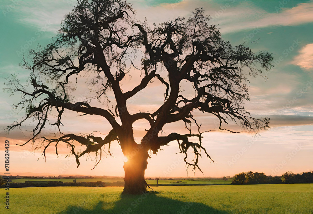 Poster tree on the field