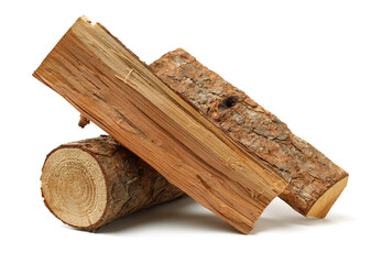 Pile of firewood isolated on a white background