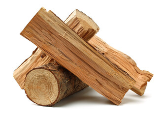 Pile of firewood isolated on a white background