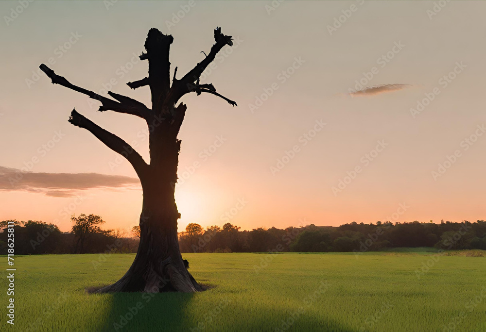 Poster tree on the field