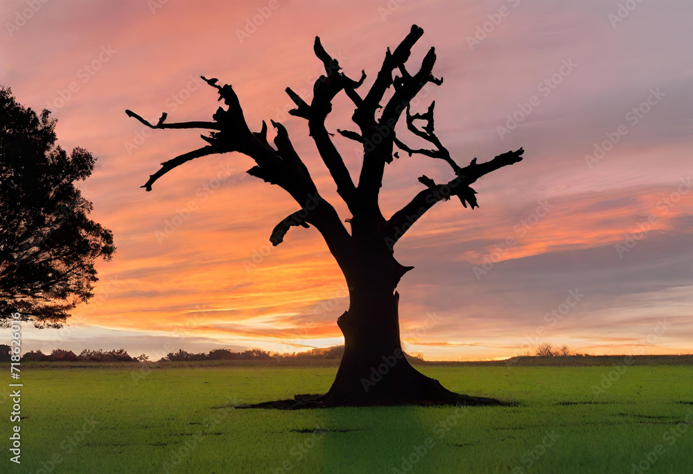 Poster tree on the field