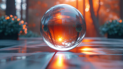 Perfect glass sphere - obrazy, fototapety, plakaty