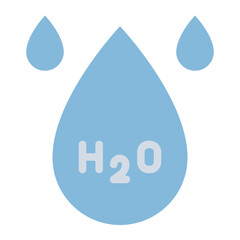 H2O water drop molecule icon