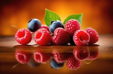 Fresh berries with raspberries and blueberries