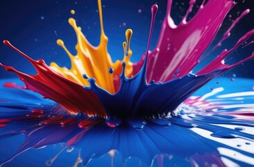A splash of bright colors. Acrylic liquid paints background