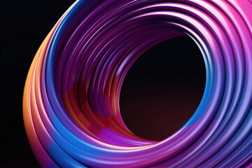 Abstract spiralling 3D designs with colourful line patterns