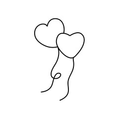 Hand drawn heart balloons for valentine celebration