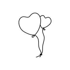 Hand drawn heart balloons for valentine celebration
