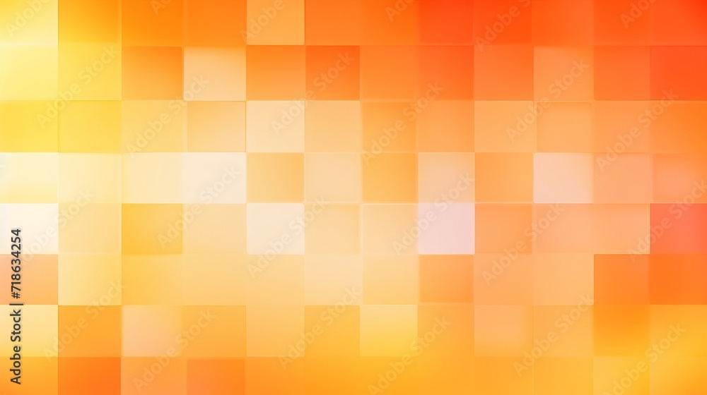 Poster vibrant summer orange gradient with square pattern background - abstract design for creative project