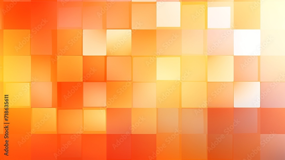 Poster vibrant summer orange gradient with square pattern background - abstract design for creative project