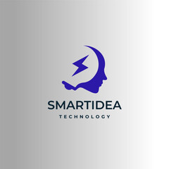 Logo of smart idea technology with white gradient background.