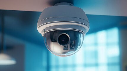 CCTV security camera in office building.