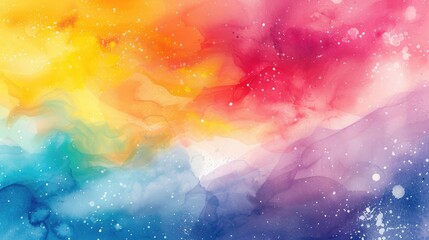 magical rainbow world abstract watercolor background
