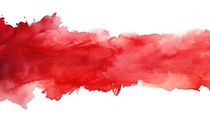 Horizontal strip of red smears watercolors - obrazy, fototapety, plakaty